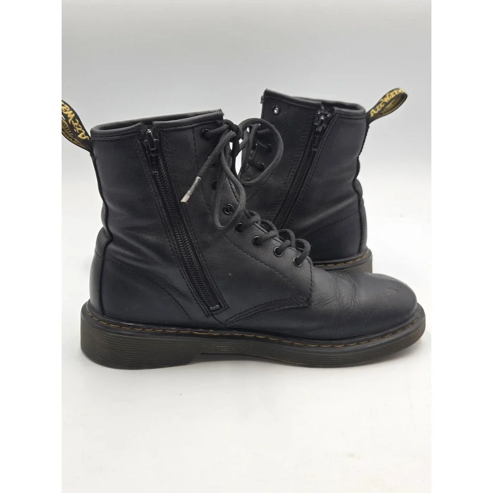 Dr. Martens 1460J Leather Lace Up/Zip Ankle Boots Black Men's Size 5 Ladies 6